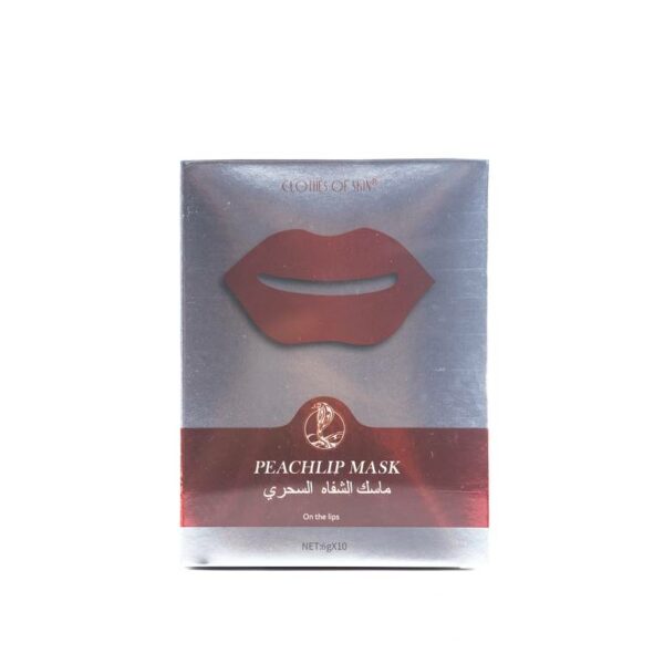 Introducing the CLOTHES OF SKIN Peachlip Mask 6 g X 10, the ultimate solution for restoring moisture and softness to your lips.