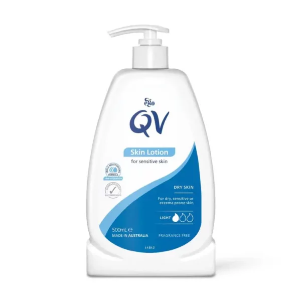 Introducing the QV Skin Lotion For Sensitive Skin 500 g, the ultimate solution for soothing and hydrating sensitive and dry skin.