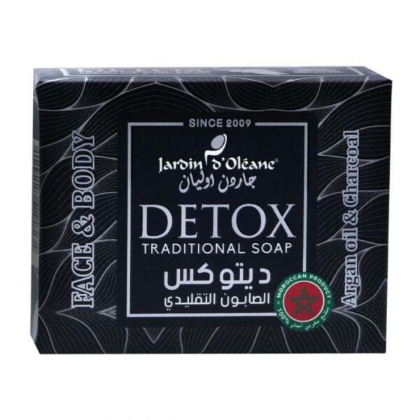 Detox Traditional Soap With Argan Oil And Charcoal Powder From Jardin Oleane, 100 G