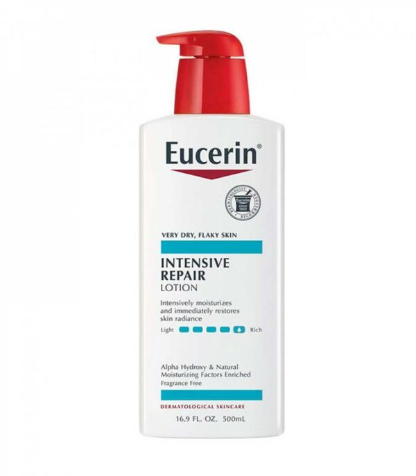 Introducing the Eucerin Intensive Repair Lotion 500 ml, a powerful solution for intense skin repair.