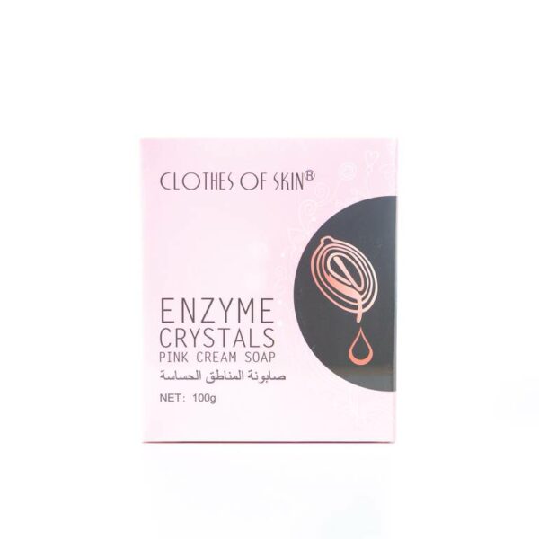 Introducing the Clothes Of Skin Enzyme Crystals Pink Cream Soap 100 g. This gentle soap is specially formulated to cleanse and protect sensitive skin.