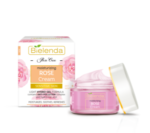 Introducing the Bielenda Moisturizing Rose Cream for Sensitive Skin 50 ml, a gentle and nourishing solution for delicate skin.