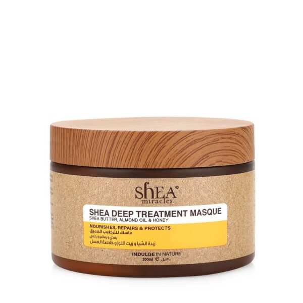 Introducing Shea Miracles Shea Deep Treatment Masque With Shea Butter, Almond Oil And Honey 300 g, a nourishing and hydrating hair mask for smooth locks.