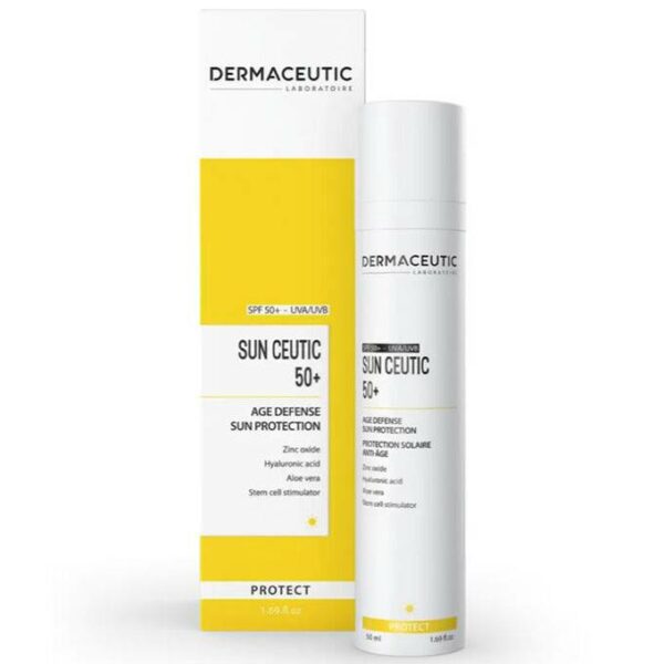 Introducing the Dermaceutic Sun Ceutic Age Defence Sun Protection 50 ml +50 formulation that provides superior protection against harmful UVA and UVB rays.