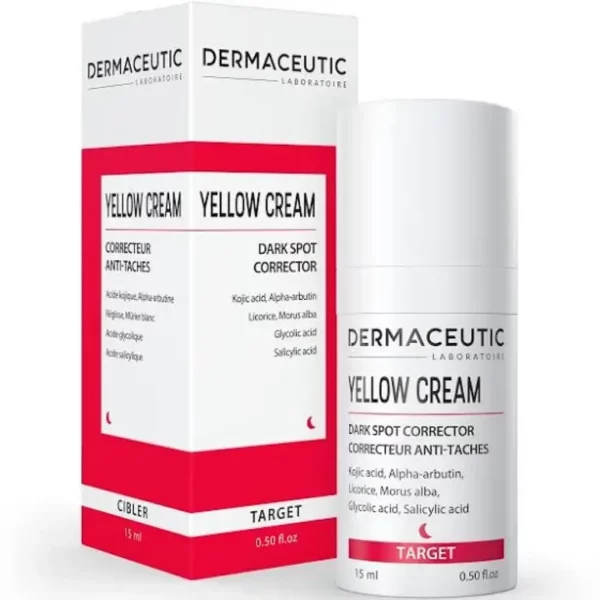 Introducing the Dermaceutic Yellow Cream Dark Spot Correction 15ml, a 15ml solution to lighten pigmentation. Formulated with precision, this cream is designed to effectively target and reduce pigmentation for a more even skin tone.