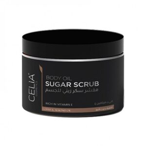 Introducing Celia Body Oil Sugar Scrub with Coffee and Almond Oil 400 g, an invigorating and nourishing scrub designed to exfoliate and rejuvenate your skin.