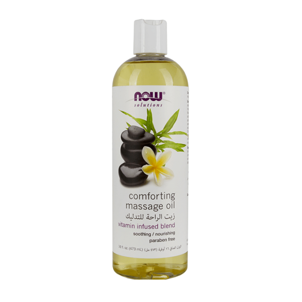 Introducing NOW Solutions Comforting Massage Oil Vitamin Infused Blend 473 ml, your go-to solution for ultimate relaxation and rejuvenation.