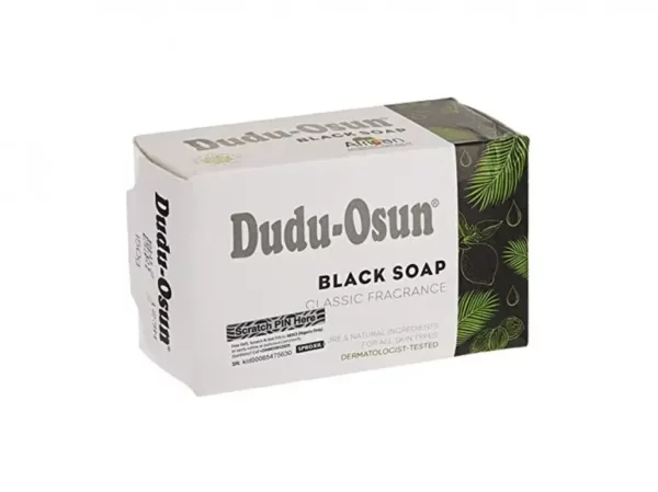 Introducing the Dudu Osun Black Soap Classic Fragrance 150 g, your natural solution for healthy and glowing skin. Made with all-natural ingredients, this soap is designed to cleanse and nourish your skin, leaving it feeling soft and refreshed.