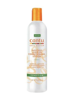 Introducing the Cantu Shea Butter Smoothing Leave-In Conditioning Lotion 284 ml, a solution for nourishing and hydrating your hair.