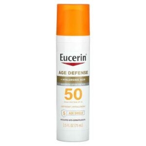 نقدم لكم دهان واقي شمس محارب للشيخوخة بحامل حمايه 50 من يوسيرين 75 مل | Eucerin ، 75 مل الحل النهائي لحماية بشرتك من أشعة الشمس الضارة.