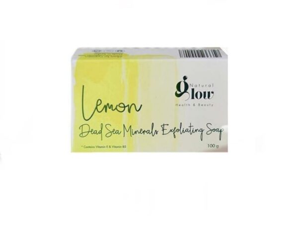 Introducing the Natural Glow Lemon Dead Sea Minerals Exfoliating Soap 100 g, a bar that will leave your skin feeling refreshed and revitalized.