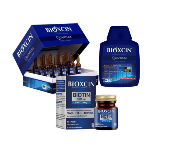 Introducing the Bioxcin Quantum Ampoules 15x6ml + Shampoo Bioxcin Quantum 300ml + Biotin Complex 60 capsule