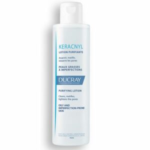 Introducing the Ducray Keracnyl Purifying Lotion 200 ml, a powerful solution for treating acne and purifying the skin.