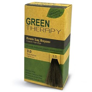 Introducing the Green Therapy Hair Dye Cream 3.0 Dark Brown, a high-quality solution for achieving vibrant and long-lasting hair color.