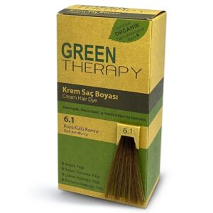 Introducing the Green Therapy Hair Dye Cream 6.1 Dark Ash Brown, a revolutionary solution for achieving the perfect hair color at home.