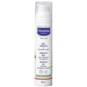 Introducing the Mustela Arnica Gel With Organic Calendula 100 ml, a soothing and cooling gel for targeted application.