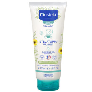 Introducing the Mustela Stelatopia Cleansing Gel With Sunflower 200 ml, the perfect solution for gently cleansing and soothing your baby's delicate skin.