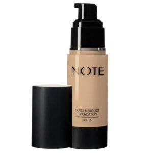 Introducing the Note Detox & Protect Foundation SPF 15 01 Beige, a powerhouse foundation designed to provide flawless coverage while protecting your skin.