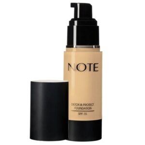 Introducing the Note Detox & Protect Foundation SPF 15 02 Natural Beige, an essential addition to your makeup routine for flawless coverage and protection.