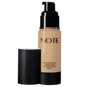 Introducing the Note Detox & Protect Foundation SPF 15 03 Medium Beige, a versatile foundation designed for all-day wear.