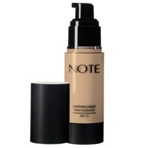 Introducing the Note Mattifying Extreme Wear Foundation SPF 15 01 Beige, the ultimate solution for a flawless and long-lasting makeup look.