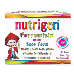 Introducing Nutrigen Ferromixin Mini Sachet Form 30 Sachet, your convenient solution for daily iron supplementation. Each sachet contains a carefully formulated blend of essential nutrients, including iron, to support your overall health and well-being.