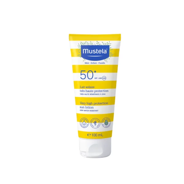 Introducing Mustela Very High Protection Sun Lotion SPF 50 100 ml, your ultimate sun protection for your skin.