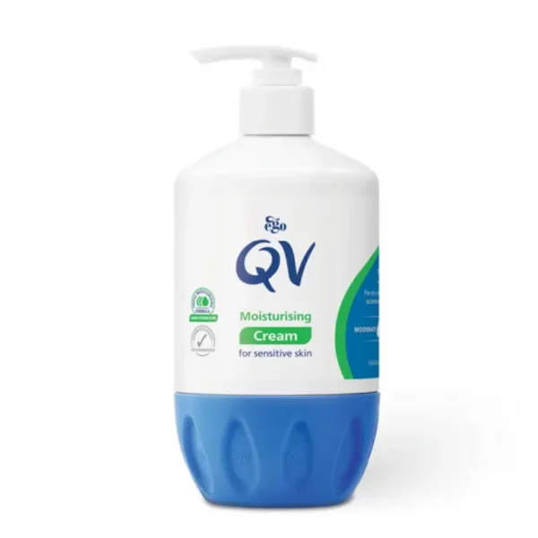 Introducing the Qv Moisturizing Cream For Sensitive Skin 1050 g, your solution for hydrating and nourishing sensitive and dry skin.