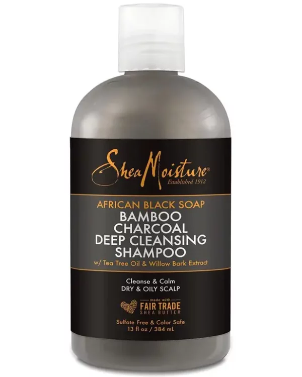 Shea Moisture African Black Soap Shampoo With Bamboo Charcoal Deep Cleanse - 384ml