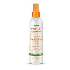 Introducing the Cantu Shea Butter Hydrating Leave-In Conditioner Mist 237 ml, a 237 ml product designed to provide intense hydration and nourishment for all hair types.