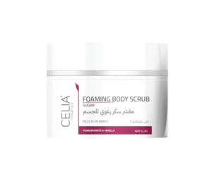 Introducing the Celia Foaming Body Scrub With Pomegranate And Vanilla 400 g, a luxurious exfoliating scrub designed to leave your skin feeling soft and smooth.