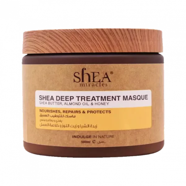 Introducing Shea Miracles Shea Deep Treatment Masque With Shea Butter, Almond Oil And Honey 500 g, a nourishing solution for dry and damaged hair.