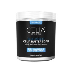 Introducing the Celia Blue Indigo Celia Butter Soap 500 ml, a luxurious soap crafted with care for a refreshing and rejuvenating bathing experience.