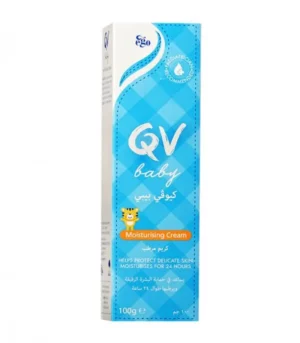 Introducing the QV Baby Moisturizing Cream 100 g, the perfect solution for keeping your baby's delicate skin soft and hydrated.