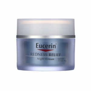 Introducing the Eucerin Redness Relief Night Cream 48 g, a soothing and hydrating solution for those dealing with facial redness and sensitivity.