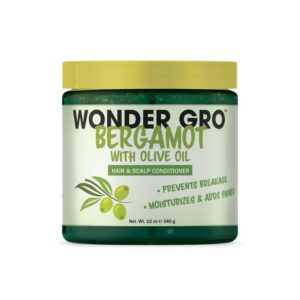 Introducing the Wonder Gro Bergamot With Olive Oil Hair and Scalp Conditioner 340 g, a nourishing solution for your hair care needs.