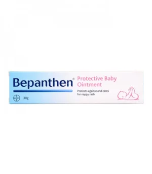 Introducing Bepanthen Protective Baby Ointment 30 g. This ointment is specially formulated to provide relief and protection for babies with skin allergies.