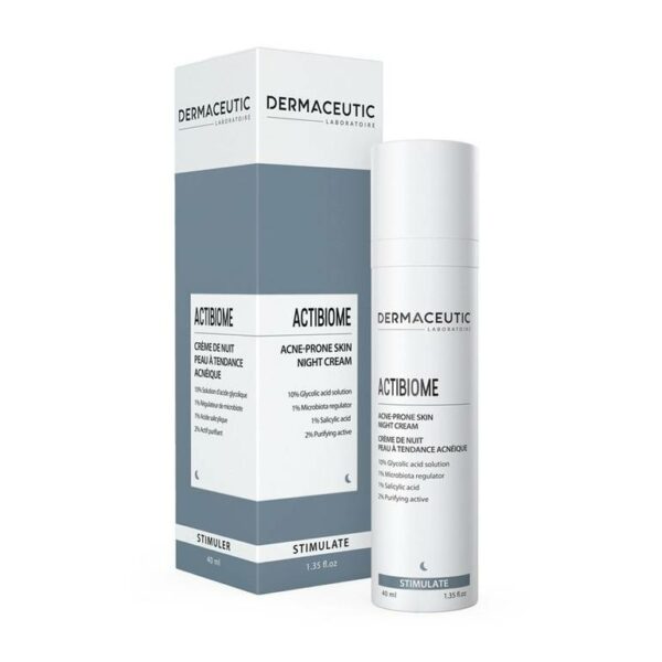 Introducing the Dermaceutic ActiBiom Acne-Prone Skin Night Cream 40 ml. This 40 ml cream is specially formulated to target acne and provide nourishment for healthy skin.