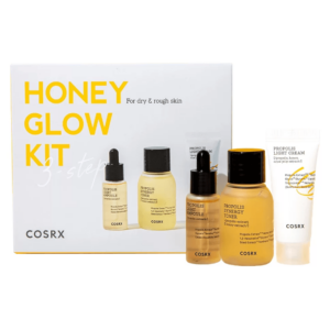 Introducing the COSRX Honey Glow Kit Set 3 Pieces, a complete skincare solution for a radiant and nourished complexion.