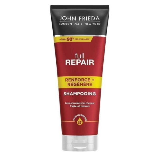 Introducing the John Frieda Full Repair Strengthen & Restore Conditioner 250 ml, a revitalizing solution for damaged hair.