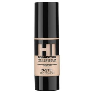 Introducing the Pastel Profashion HI Corrector High Coverage Liquid Foundation 416, a high-coverage foundation that provides a flawless finish for all-day wear.