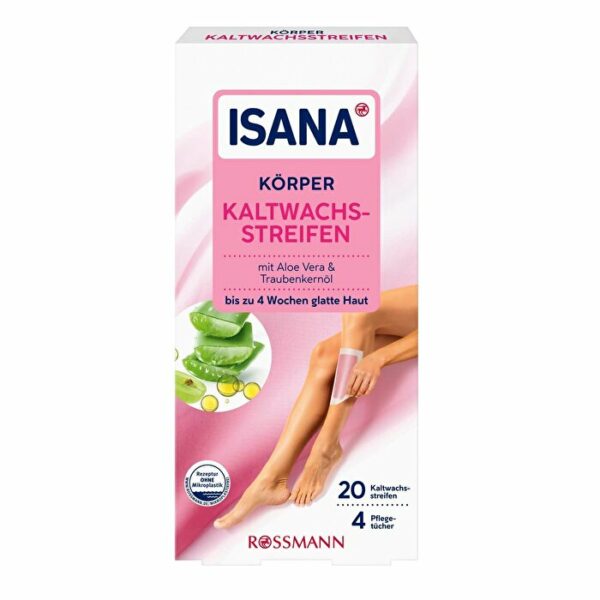 Introducing the Isana Cold Wax Tape 20 pcs, crafted for easy and long-lasting epilation on underarms, legs, arms and bikini areas.