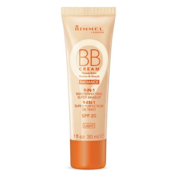 Introducing the Rimmel London BB Cream Radiance 9 in1 SPF20 Light 30ml, a multifunctional beauty cream designed to provide 9 essential benefits in one convenient product.