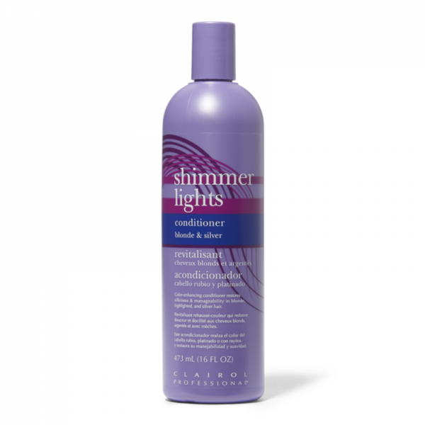 Introducing the Clairol Shimmer Lights Conditioner Blonde and Silver 473 ml. This specially formulated conditioner is designed to nourish and enhance the color of blonde and silver hair, leaving it looking vibrant and healthy.