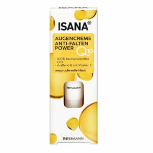 Introducing the Isana Q10 Anti-Wrinkle Eye Cream 15 ml, a powerful antioxidant eye cream that helps reduce wrinkles and increase skin elasticity.