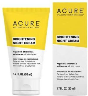 Introducing the Acure skin Brightening night cream 50 ml, a powerful solution for achieving brighter and more radiant skin.