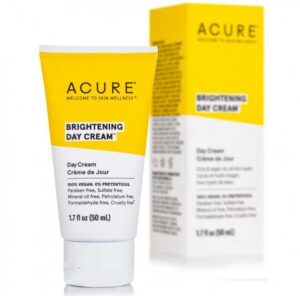 Introducing the Acure Brightening Day Cream 50 ml, a powerful solution for brighter, more even skin. This lightweight cream is formulated to nourish and hydrate your skin while reducing the appearance of dark spots and uneven skin tone.