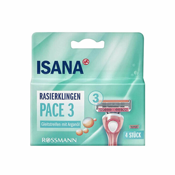 Introducing the Isana Spare Shaving Razor 3 Blades Set of 4, the perfect solution for a smooth and effective shaving experience.