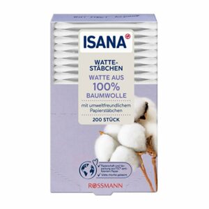 Introducing Isana Cotton Buds Boxed Paper Sticks 200 Pcs, the eco-friendly choice for effective personal care.