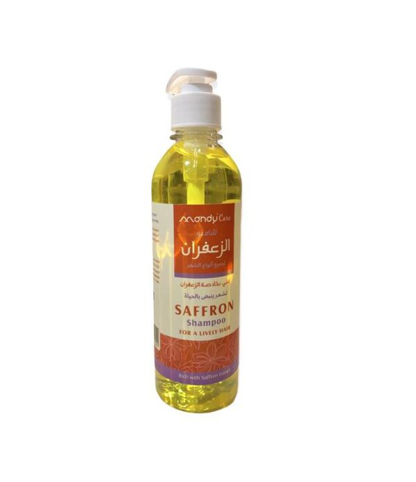 Introducing the Mandy Care Saffron Shampoo For a Lively Hair 400 ml, the perfect choice for nourishing and strengthening your hair.